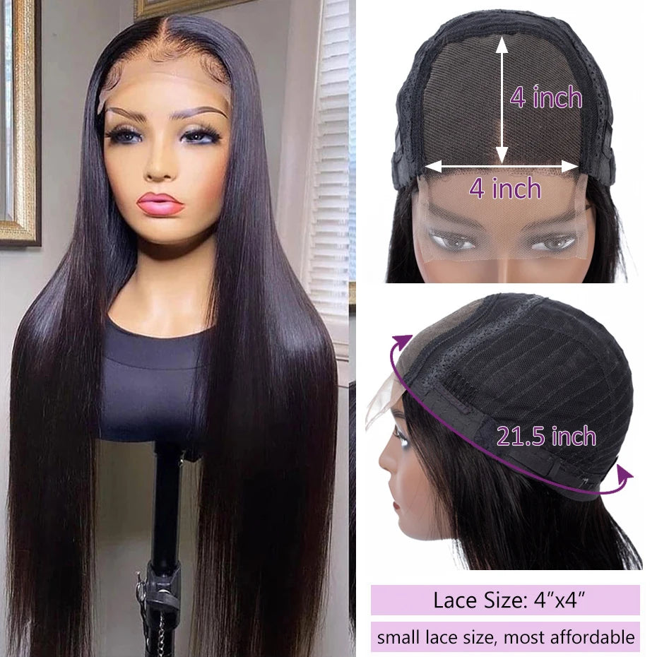 Brazilian Bone Straight 13x4 13x6 Transparent Lace 30 32 Inch Human Hair Wigs 360 Lace Frontal Wig 4X4 Lace Closure Wig