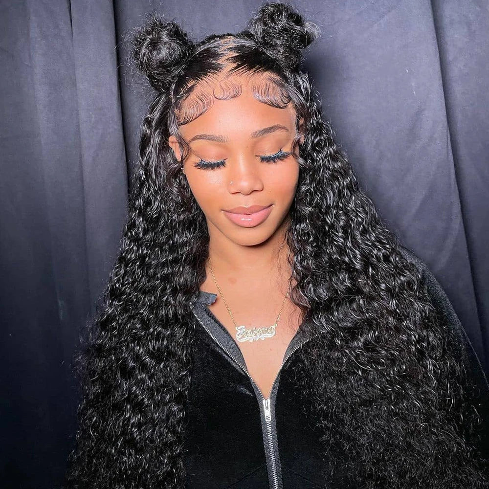 Deep Wave 250% High Density 13x6 HD Lace Frontal Human Hair Wig Brazilian Curly Water Wave Lace Frontal Wigs For Women CEXXY