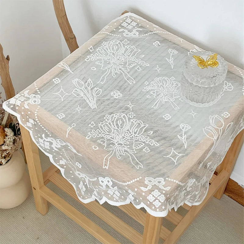 100% Polyester Embroidered Lace Table Cloth