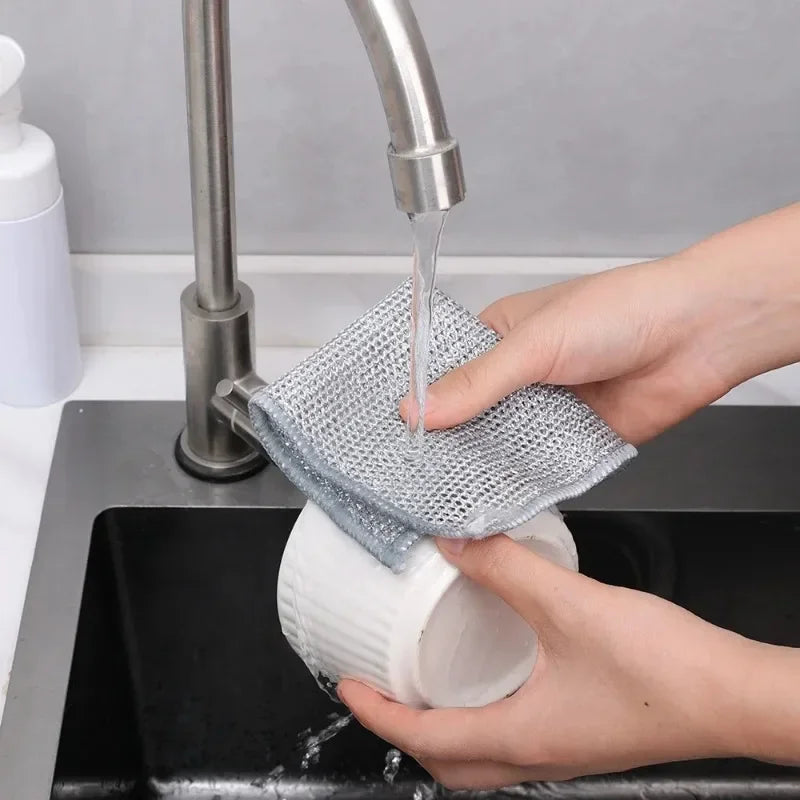 Thickened Steel Wire Cleaning Non-Scratch Cloth