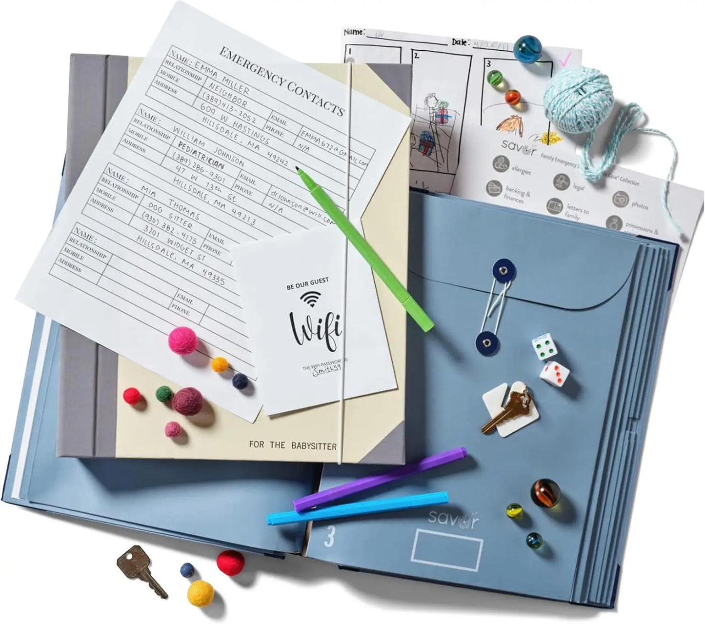 Multifunctional binder organizer,folio folders with label pockets,document organizer for personal,school and office file storage