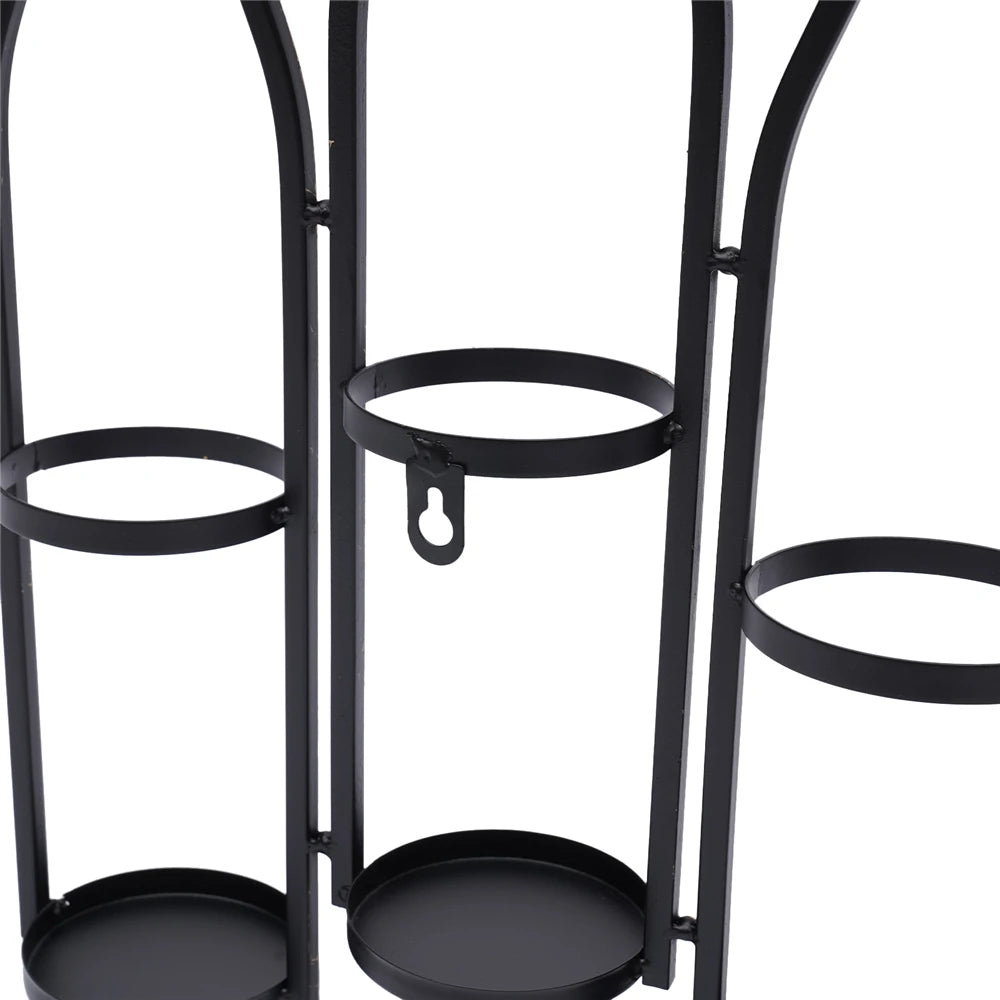 Bronze Vintage Five Bottle Wall-Mounted Wine Rack for Kitchen, Dining Room, Wine Cellar