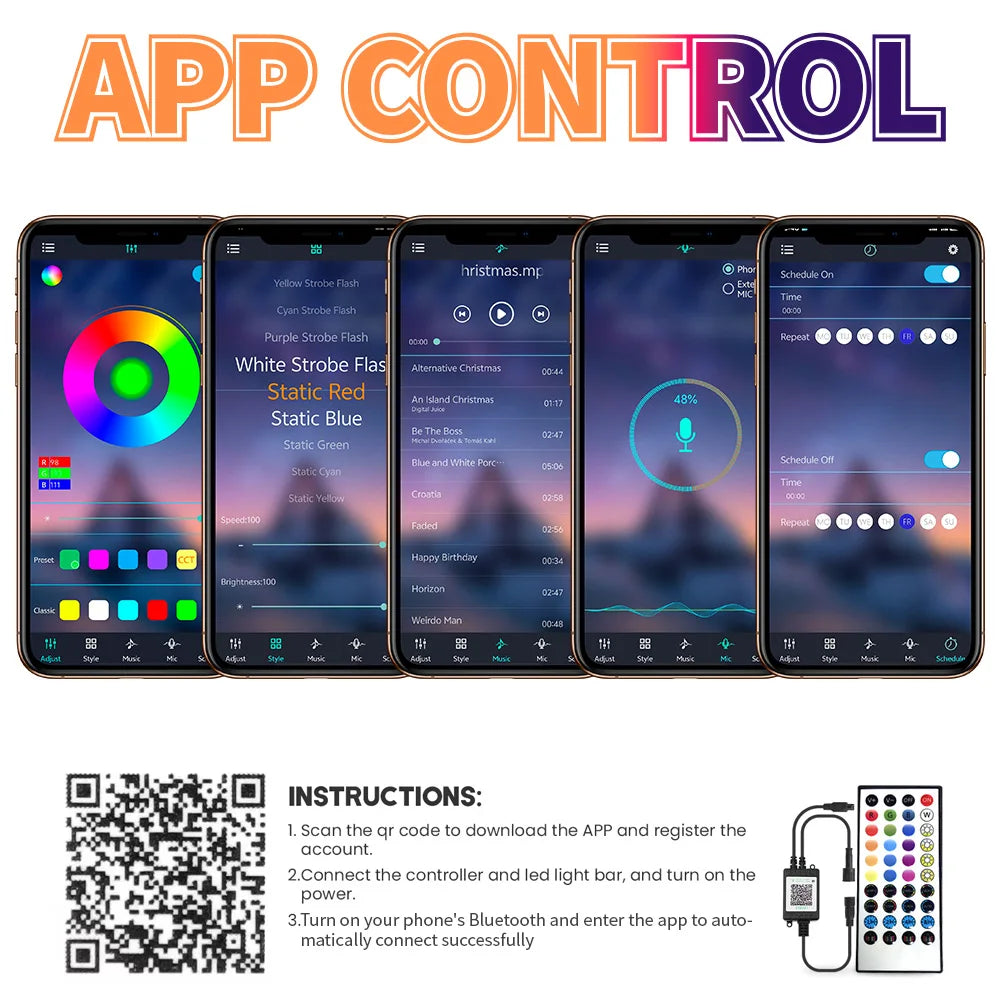 RGB Eaves LED Lights 45M 15M 30M 60M 90M Smart Bluetooth APP Permanent Outdoor Waterproof IP68 LED String Party Wedding Light