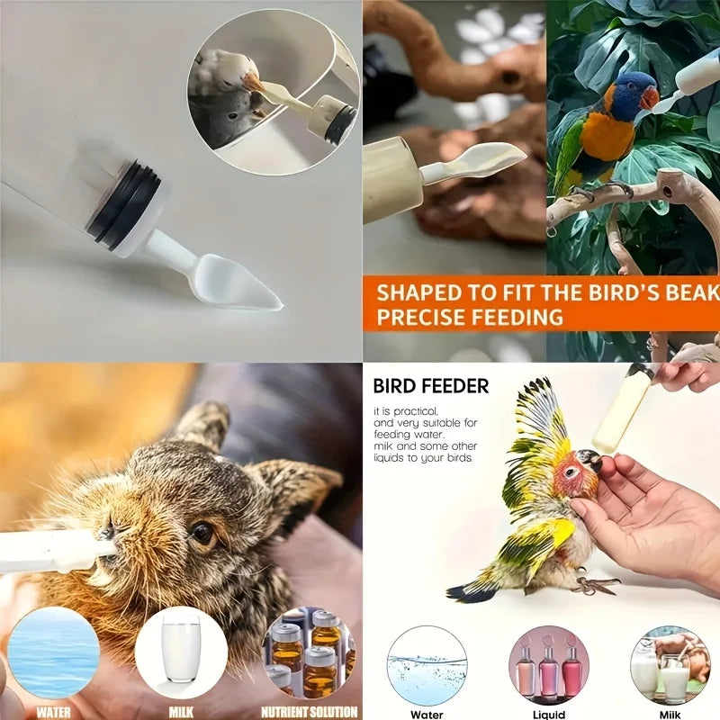 7-Piece Bird Feeding Syringe Set – Puppy & Kitten Nursing Feeder, Reusable Feeding Tools for Baby Birds, Parrots, Small Pets, and Orphaned Animals