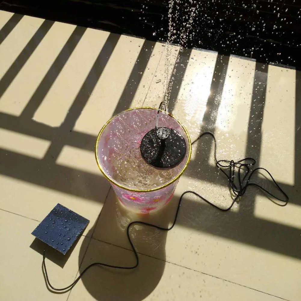 Solar Water Pond Pump Multifunctional with 6 Nozzles Aquarium Wave Maker Decorative Props Portable for Pool Fountain Submersible