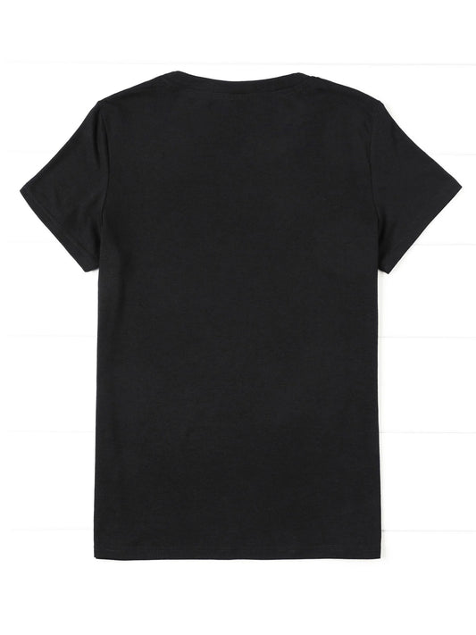 "Battery Life of a Teacher" Graphic T-Shirt for Women - Regular Length Polyester Material Knit Fabric Casual Style All Seasons