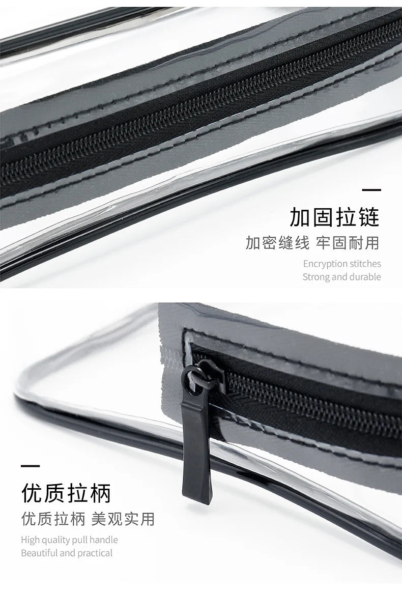 Transparent PVC Waterproof Zipper Makeup Cosmetic Bag