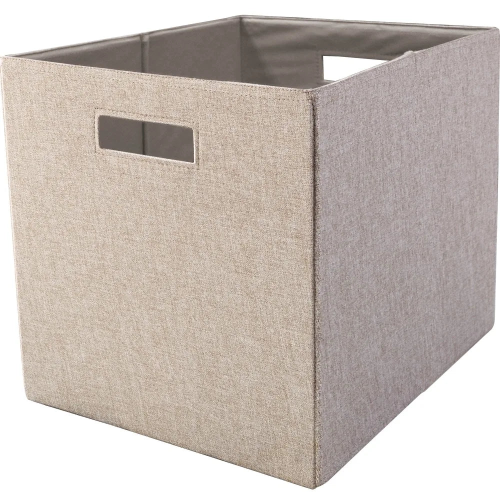 Foldable Fabric Cube Storage Box, Brown