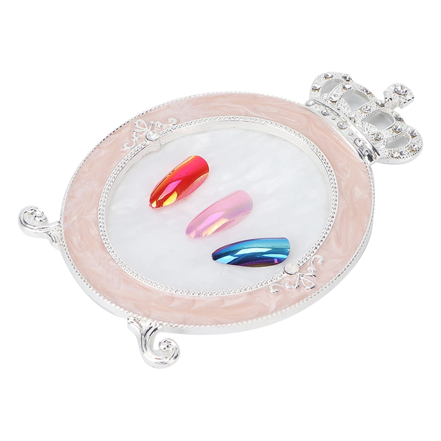 Nail Art Plate Resin Nail Color Mixing Drawing Plate Nail Art Display Tools Photography PropsSilver