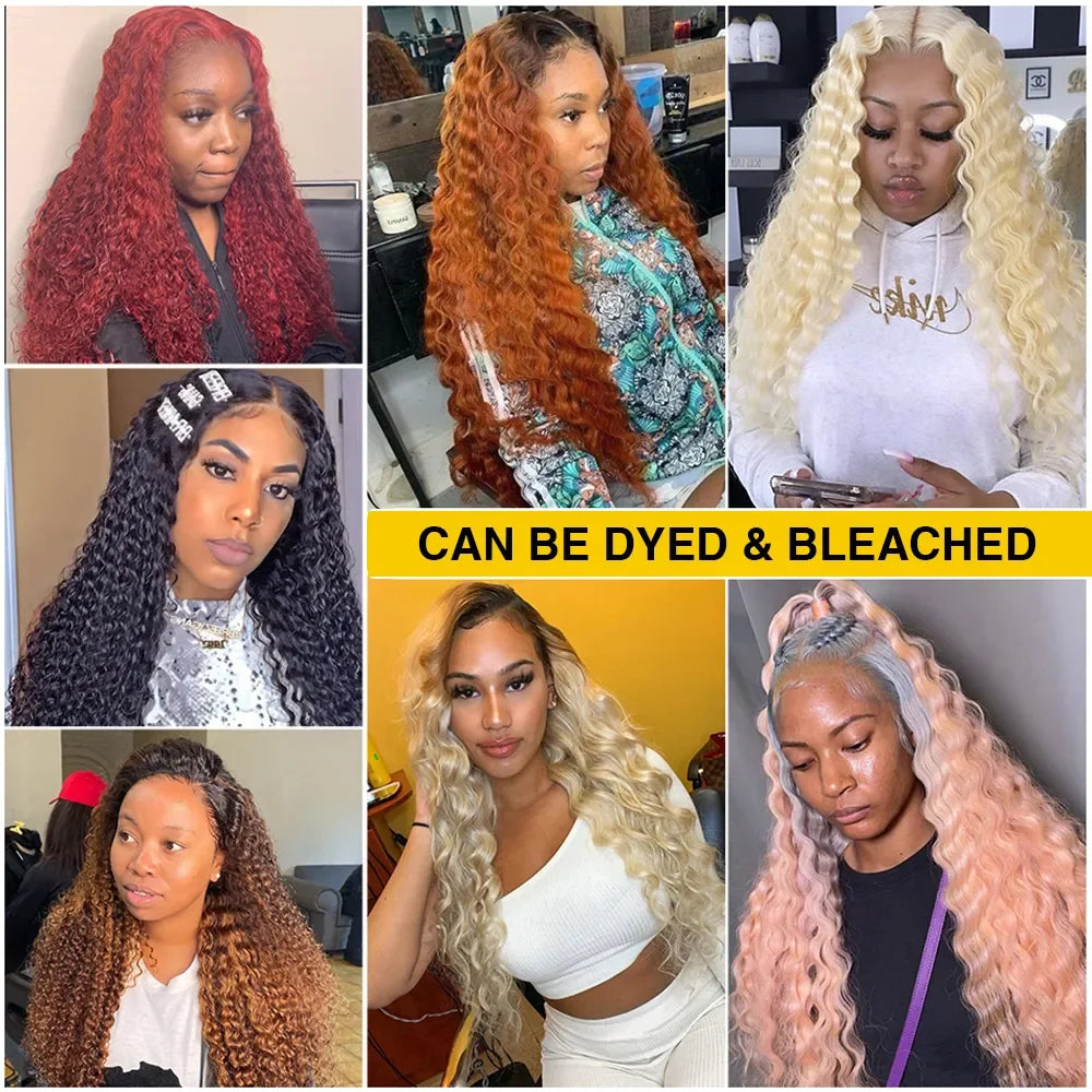 Colored #350 30 32 Inches Ginger Orange Deep Wave 13x6 13x4 Hd Lace Frontal Wig Human Hair Curly 13x4 Lace Front Wigs For Women