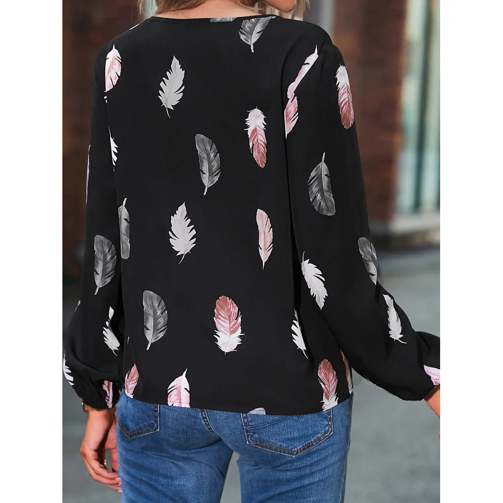 Feather Pattern Blouse