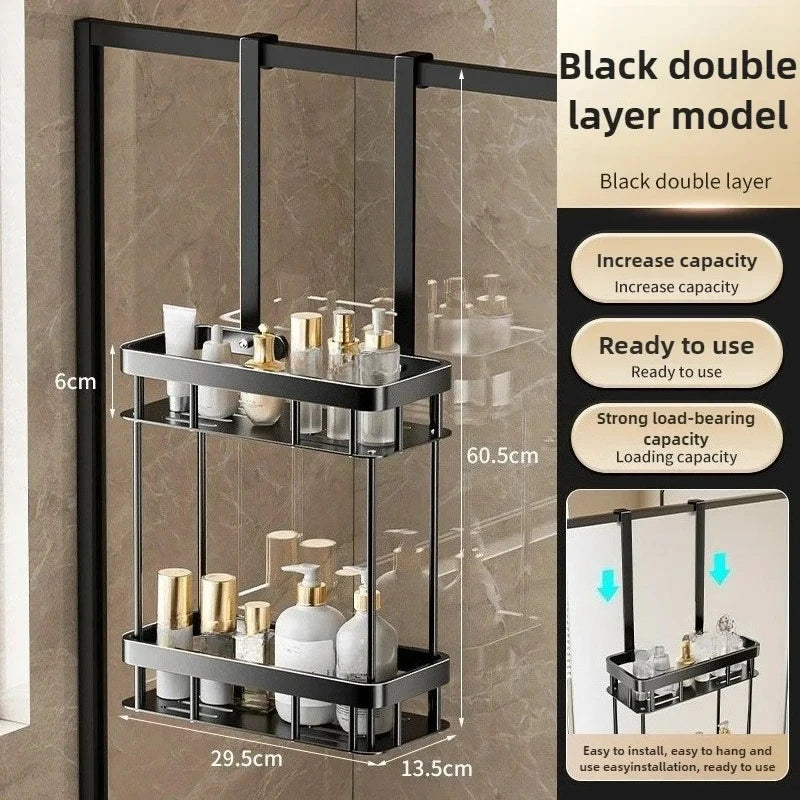 Bathroom Storage Rack Over The Door Shower Caddy Bathroom Hanging Shelf Double Layer Shower Shelf Bathroom Caddy Organiser