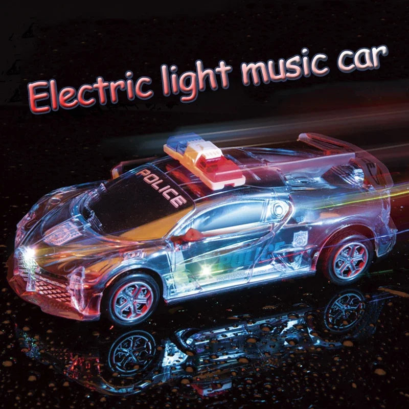 Children Toys Cars Cool Universal Wheel Toy Car with Sound Electric Inertial Toy Sports Car Glowing Toy Car Kids Boy Toys Gift