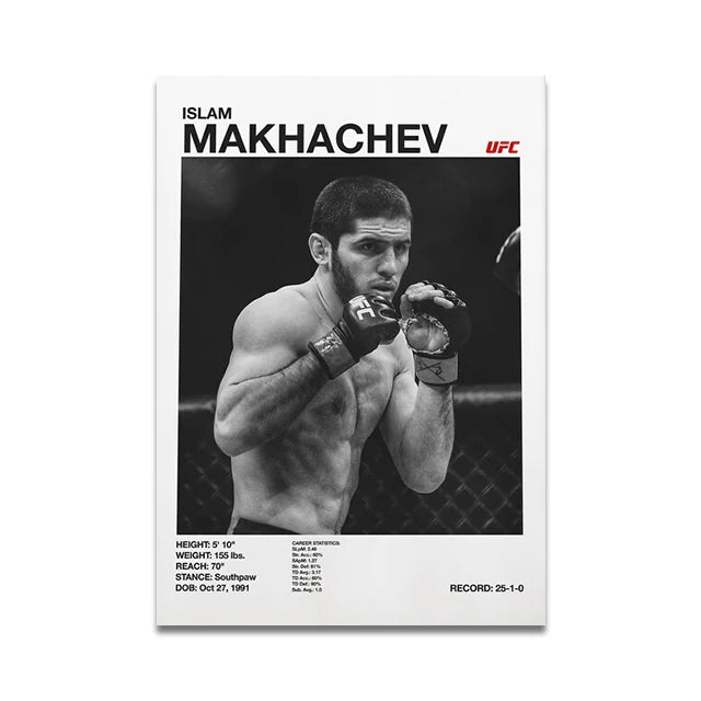 MMA Boxing Fighting Star Canvas Wall Art Print Poster