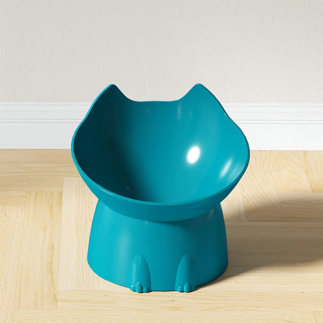 Elevated Pet Feeder for Cats & Dogs - Neck-Friendly, Anti-Tip Slanted Bowl for Food and Water