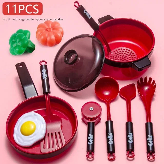 Set For Kids Kitchen Toys Girl Cooking Baby Cutting Fruit Cooking Kitchen Utensils Children's Simulation Education Pretend Play