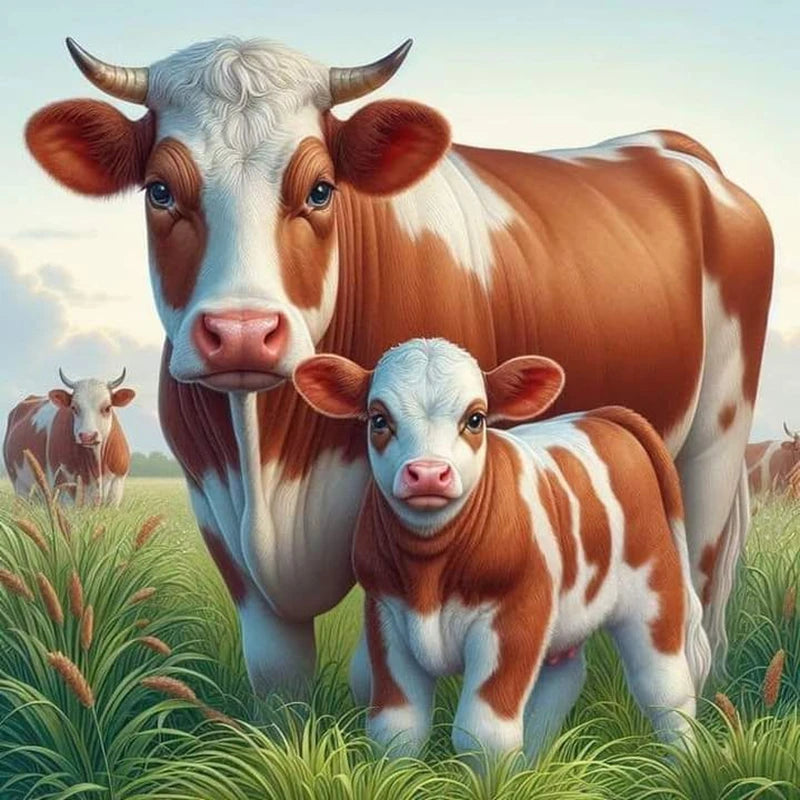 Cute Cow DIY Diamond Painting Kit Funny Ox Animals Pictures Diamond Embroidery Mosaic Oil Painting Handicraft Home Decor