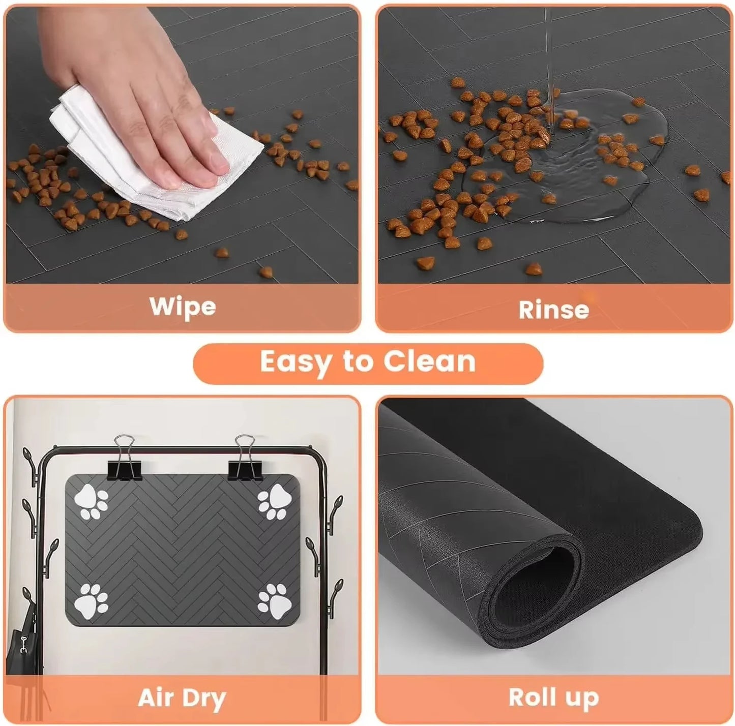 Pet Feeding Mat – Non-Spill, Non-Slip Waterproof Silicone Placemat for Cats & Dogs