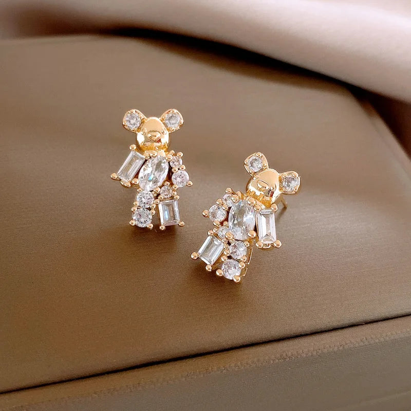 Zircon Bear Earrings