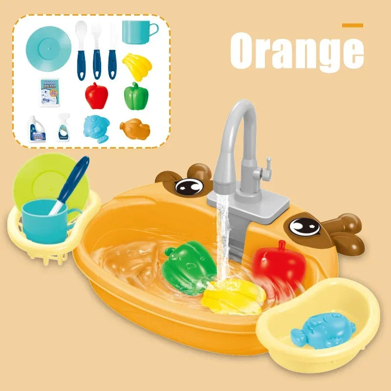 Kitchen Sink Toys Pretend Play Electric Dishwasher Mini Kitchen Food Household Toy Playset Children Role Play Kids Girl Toys