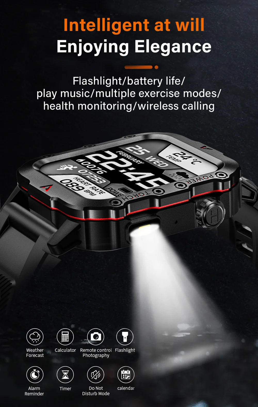 LAXASFIT LED Bluetooth Smart Watch
