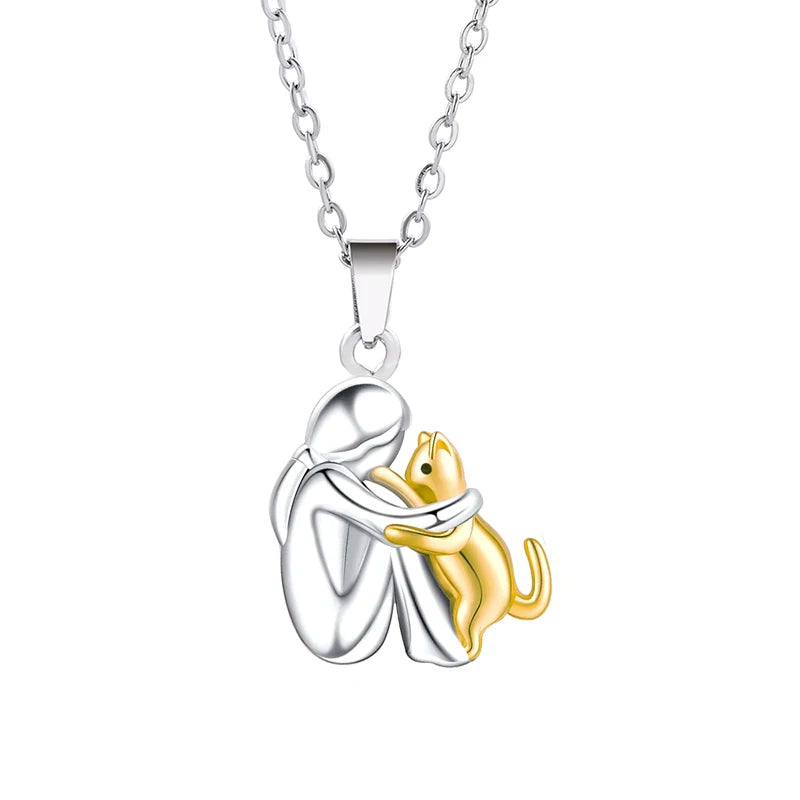 Women and Dog Shaped Necklace