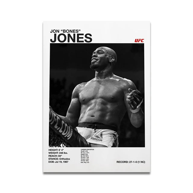 MMA Boxing Fighting Star Canvas Wall Art Print Poster