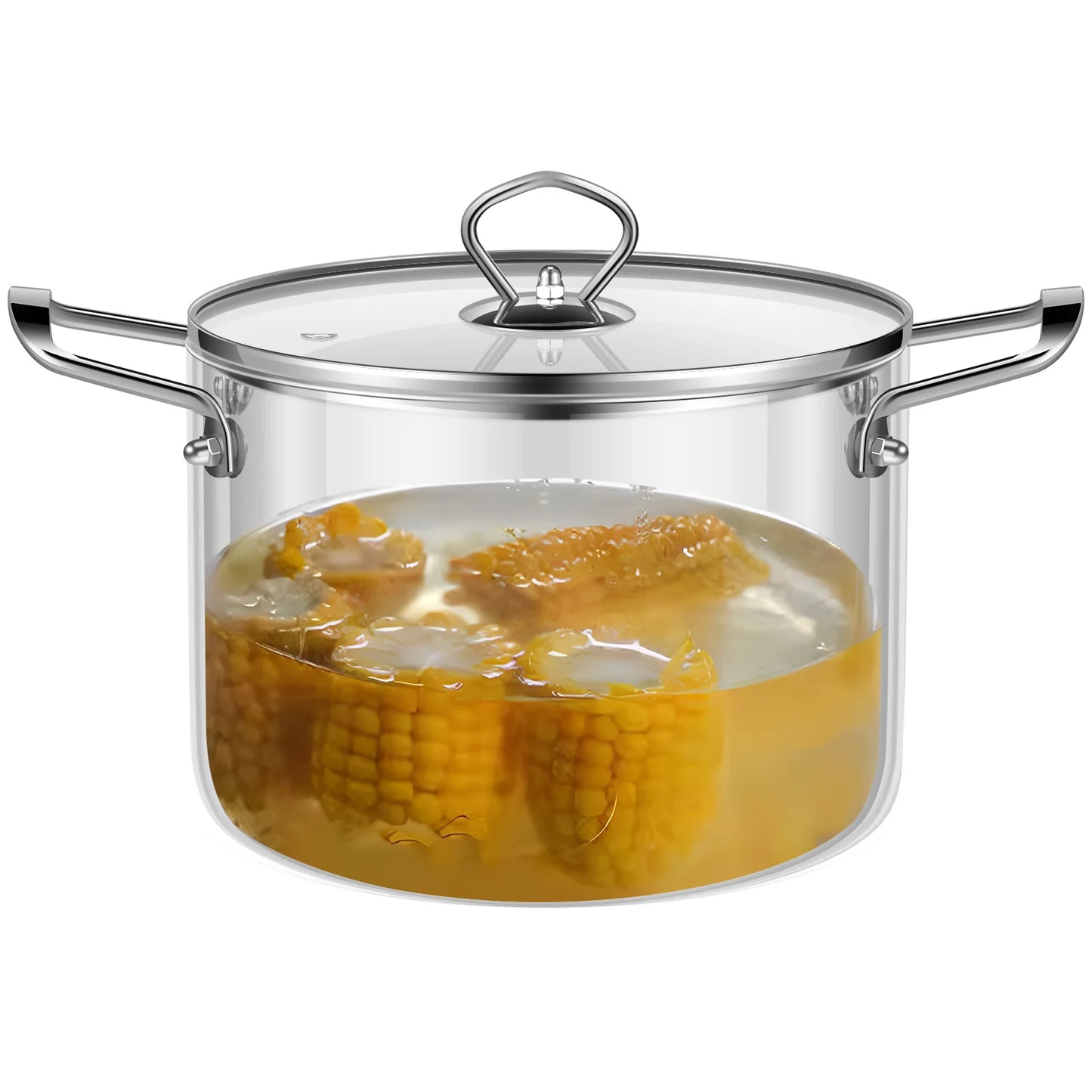 Clear Glass Cooking Saucepan Pot with Lid Heat Resistant Glass