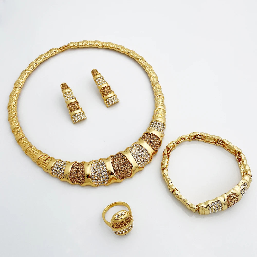 18K Gold Plated Dubai Jewelry Set