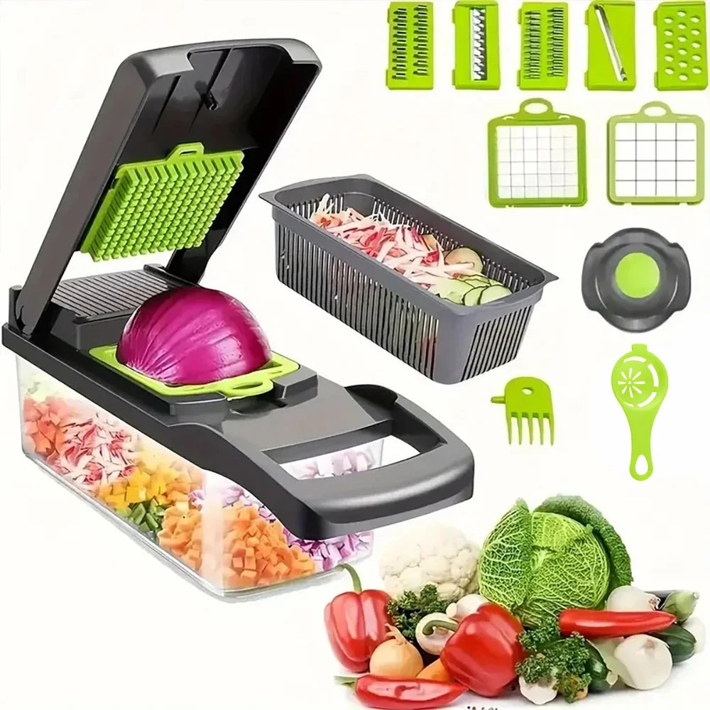16 IN 1 Multifunctional Vegetable Chopper Handle Food Grater Egg Liquid Separator Peeler Vegetable Slicer Dicer Kitchen Cutter