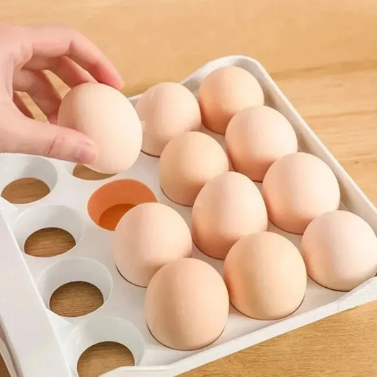 1/2pc Egg Storage Box Drawer-Type Refrigerator Egg Holder Double Layer Eggs Holder With Handle Home Kitchen Organiser Rack
