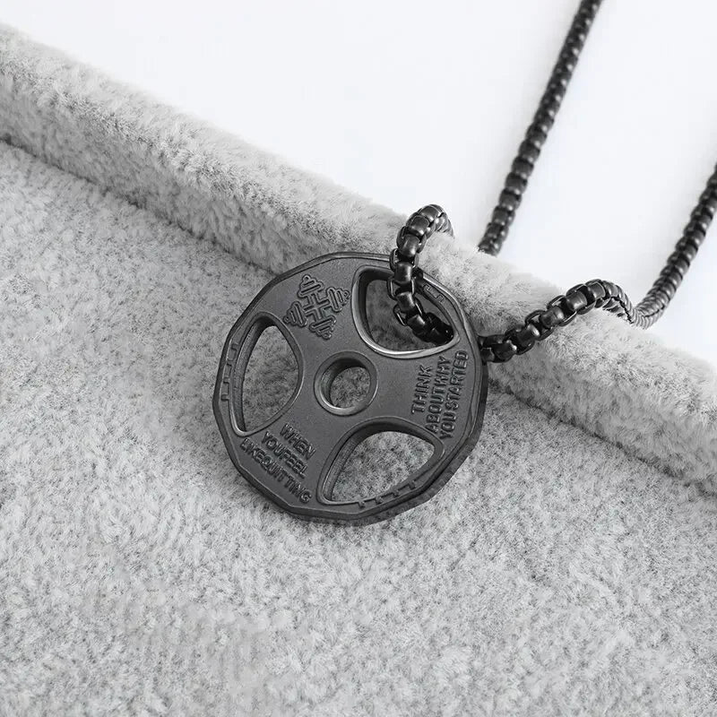 Titanium Steel Dumbbell Necklace