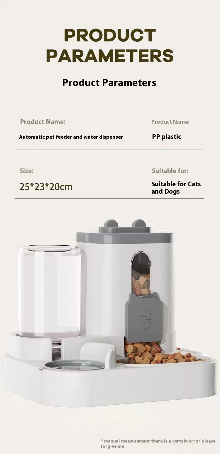 2-in-1 Integrated Fully Automatic Water & Food Dispenser