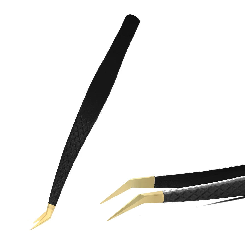 Black Stainless Steel Eyelash Tweezer