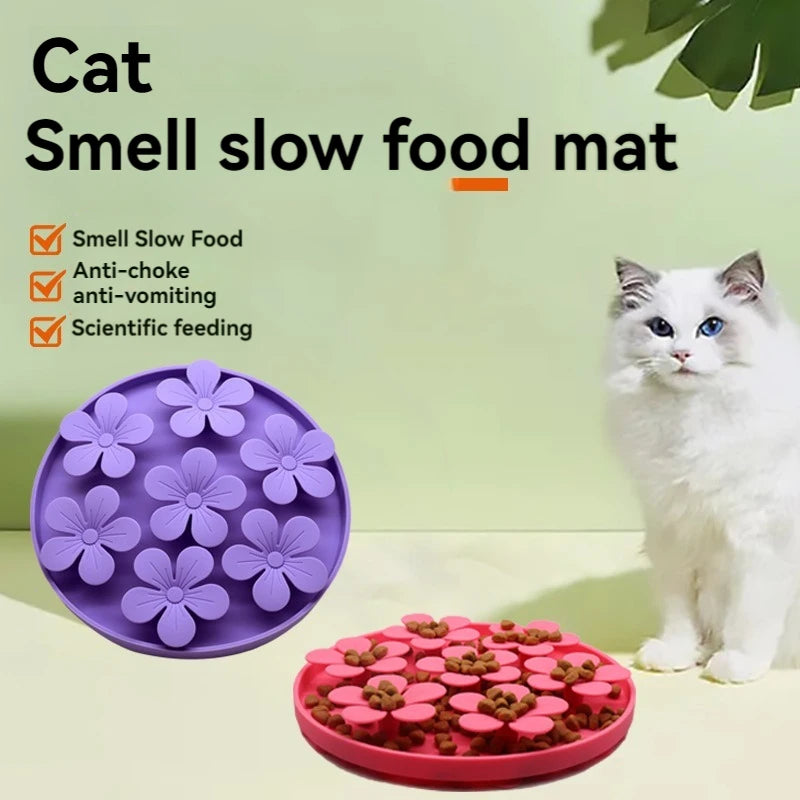 Silicone Slow Feed Mat for Cats & Dogs – Suction Cup Lick Pad and Treat Dispenser for Healthy Eating