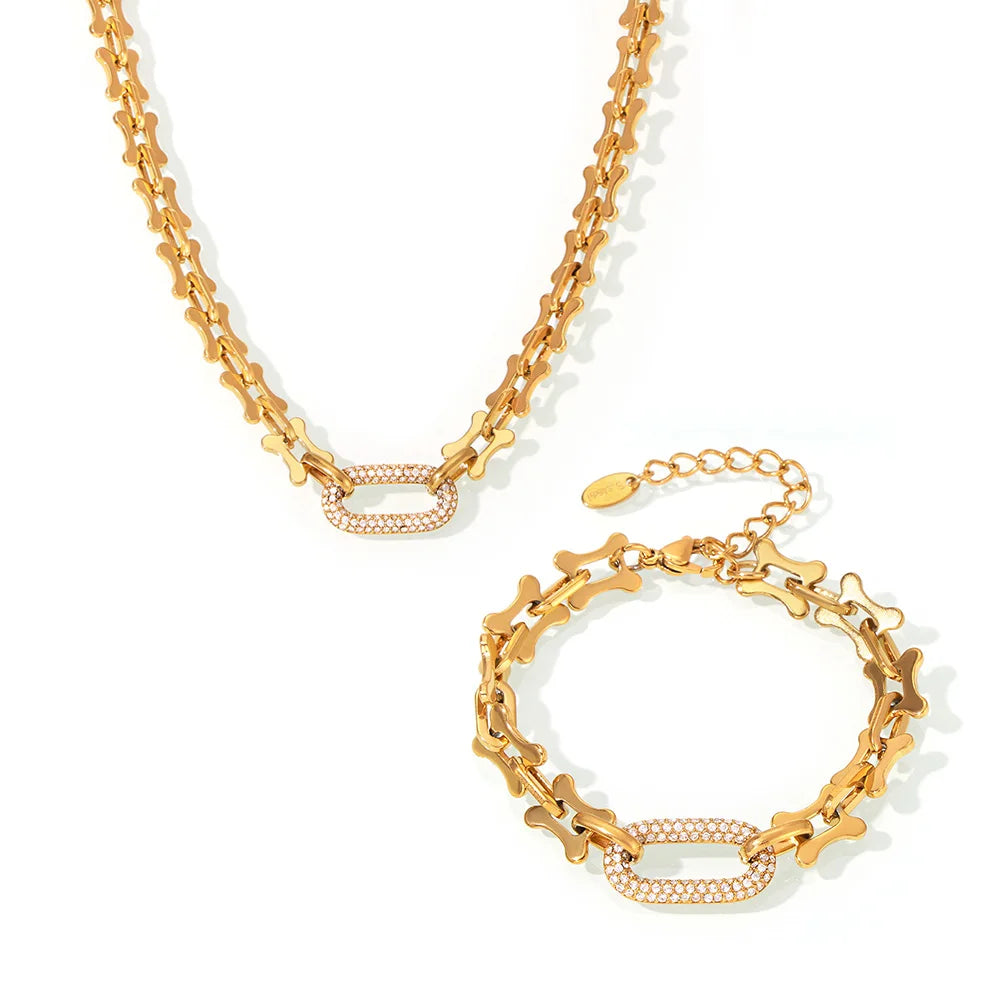 Gold Plated Oval Zircon Pendant