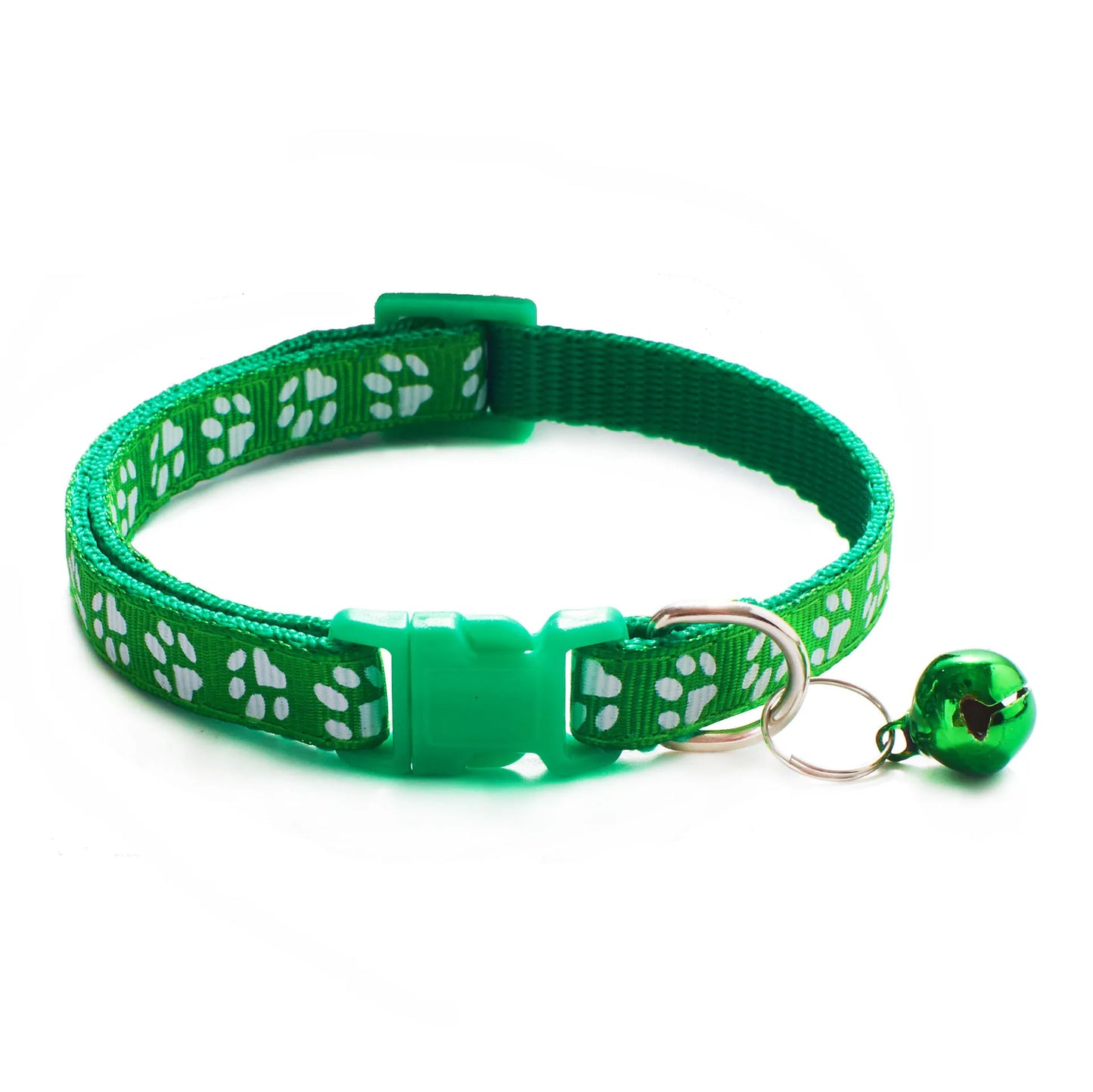 HABO Adjustable Pet Collar with Bell – Colorful Cartoon Footprint Necklace for Dogs, Puppies, Cats, and Kittens