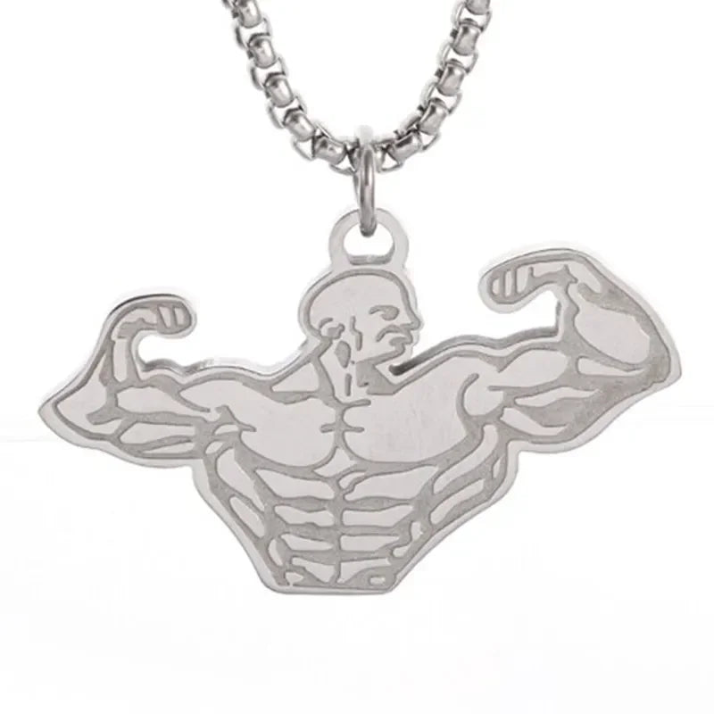 Titanium Steel Dumbbell Necklace