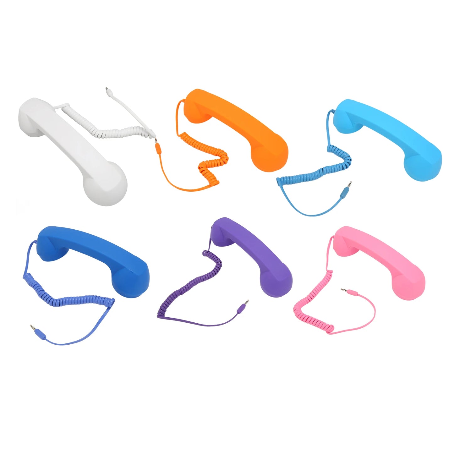 Retro Telephone Handset 3.5mm, Stylish Mini Phone Call Receiver Microphone Speaker for Mobile Phones