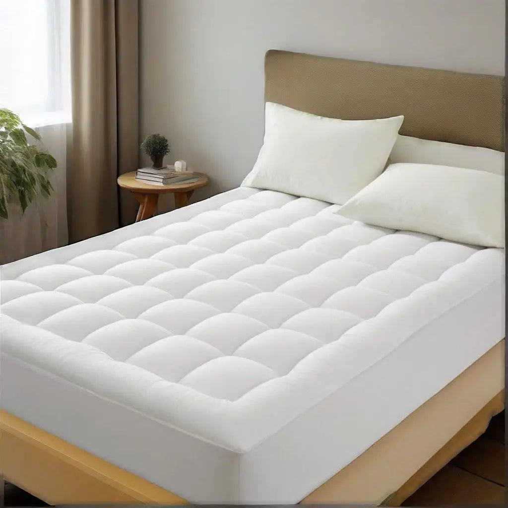 Queen Mattress Topper for Body Pain Relief, 450GSM Extra Thick Mattress Pad Cover with Elastic Pocket, fiber Bed Topper