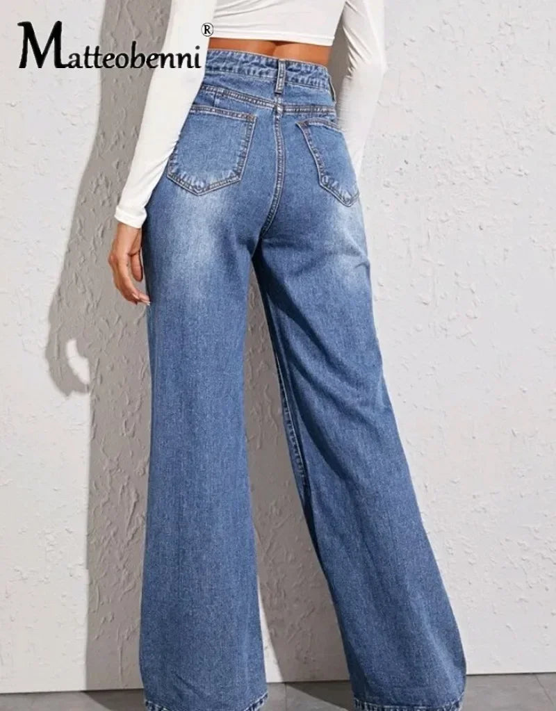 High Waist Straight Jeans