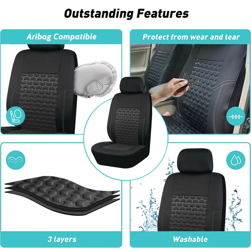 AUTOPLUSUniversal 2 Front Car Seat Covers Car Accessories Interior Fit For Most Car SUV Truck Van With 3mm Sponge Seat Cover Car