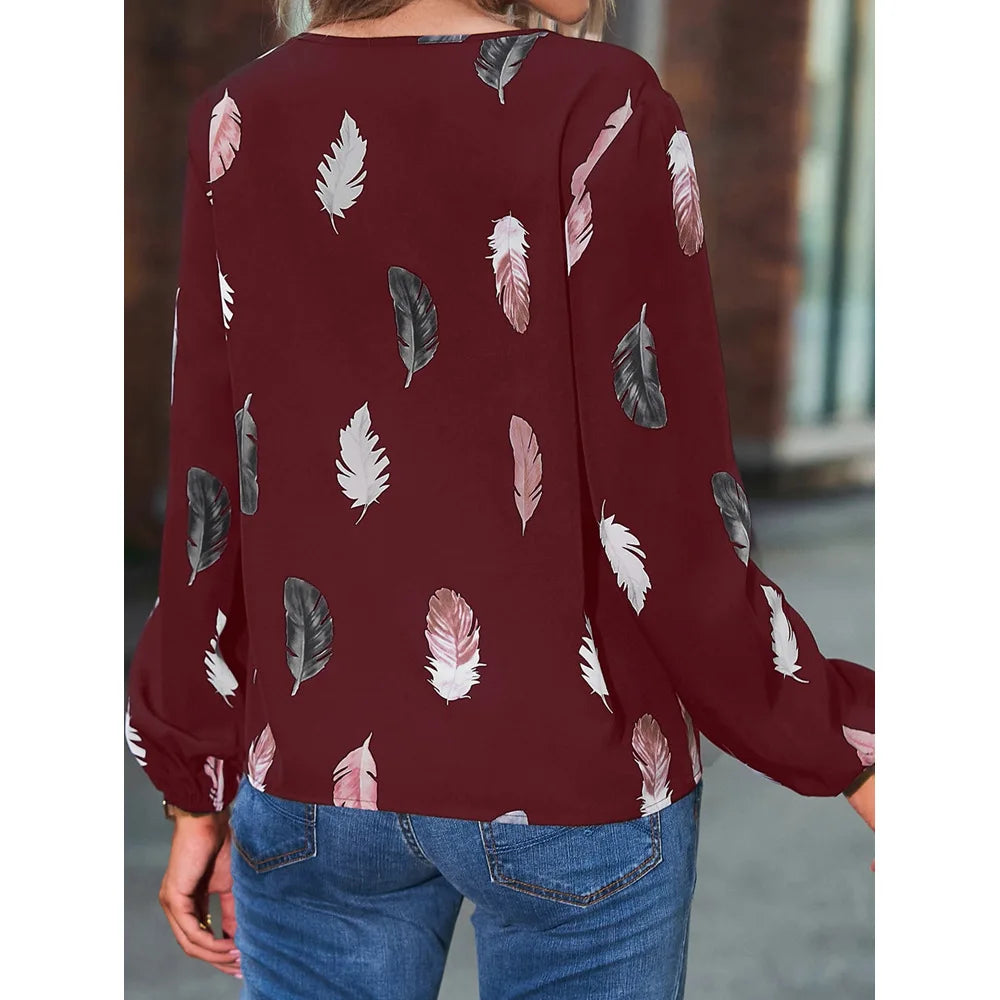 Feather Pattern Blouse