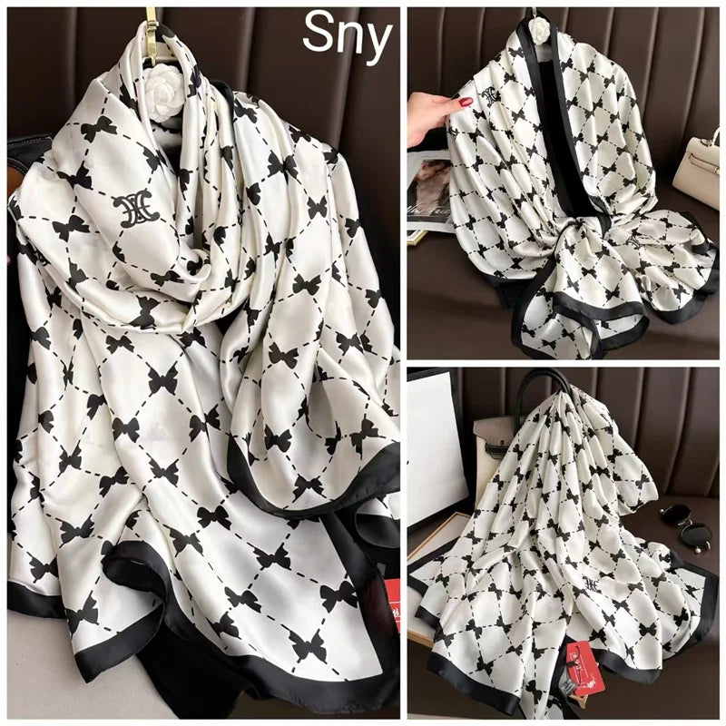 Tensili Brocade Satin Scarf Printed Silk Shawls