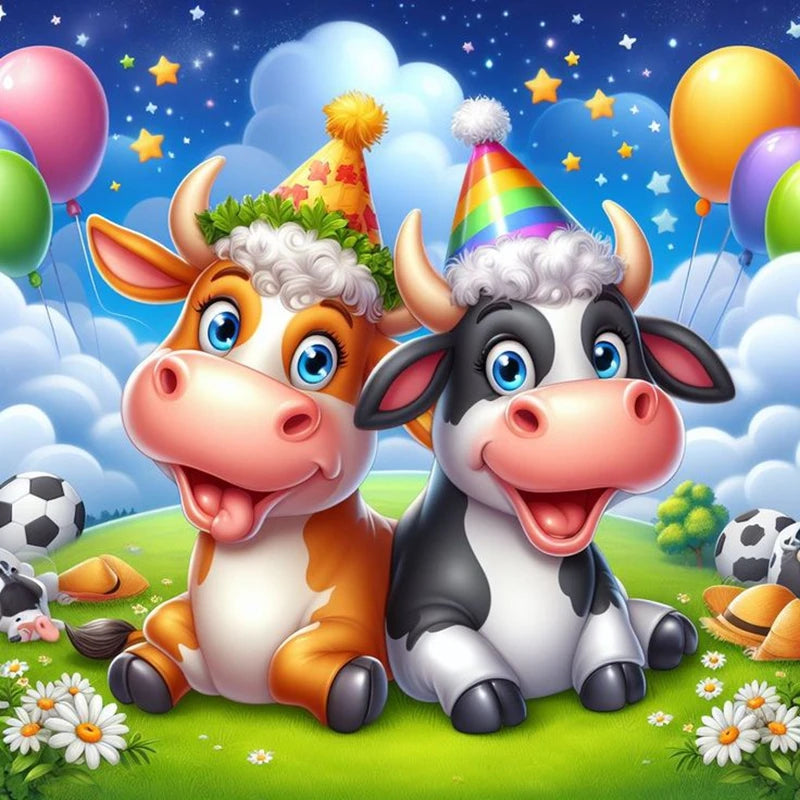 Cute Cow DIY Diamond Painting Kit Funny Ox Animals Pictures Diamond Embroidery Mosaic Oil Painting Handicraft Home Decor