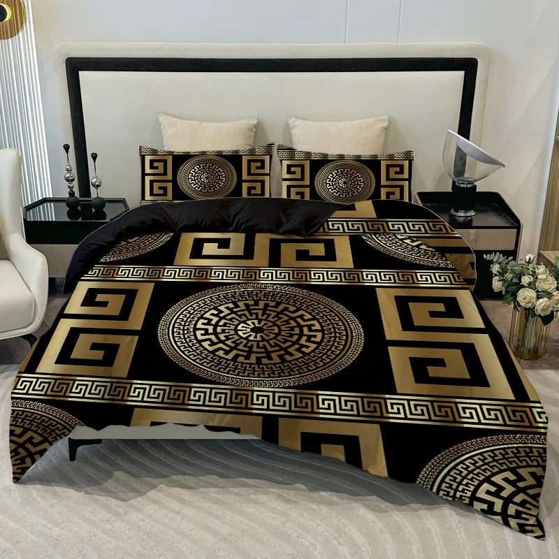 3PC European Style Disc Duvet Cover + Pillow Cases