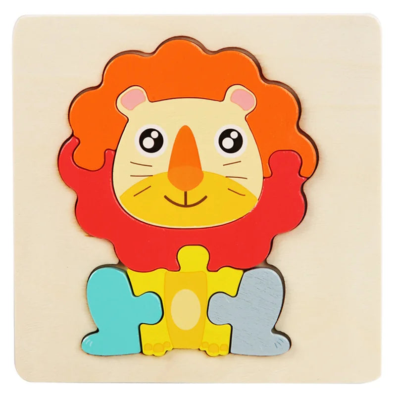 Kids Colorful Cartoon Animals 3D Puzzles Games