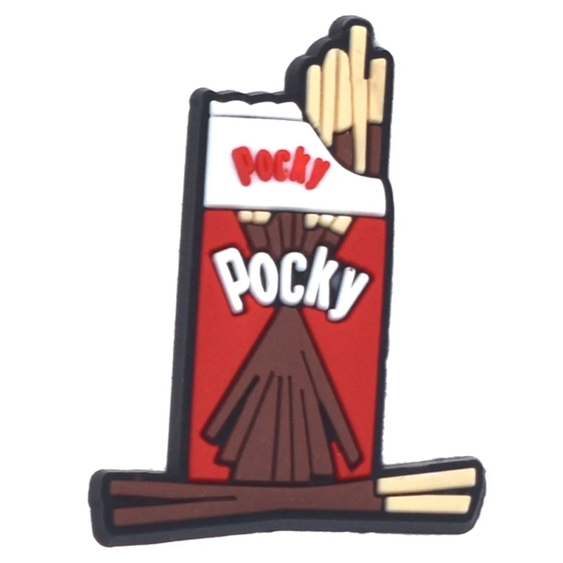 1PCS Cartoon Snack Shoe Charm – PVC Food & Drink Button for Slippers, Bags, and DIY Decor