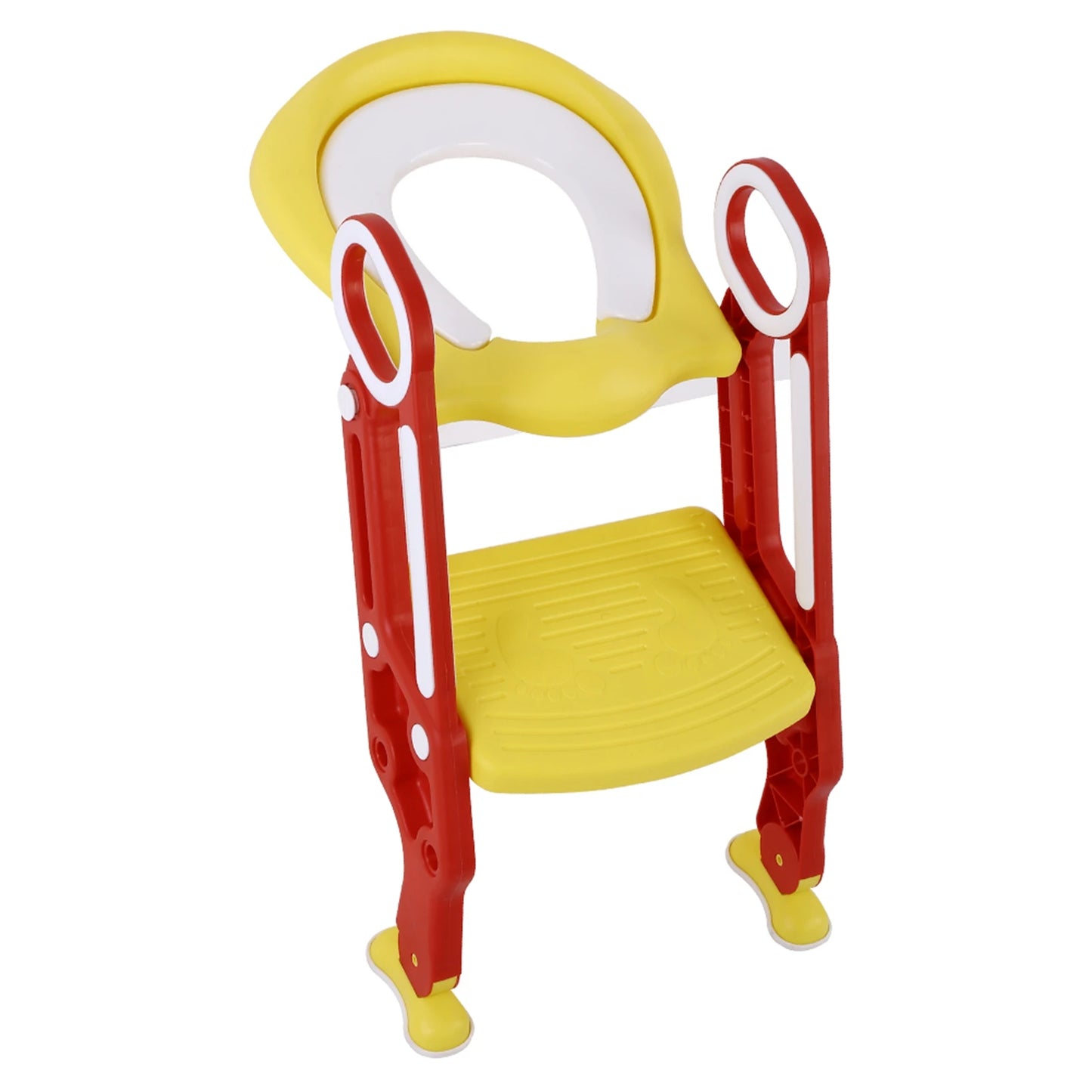Baby Toddler Soft Toilet Chair Ladder Adjustable Safety Potty Training Seat (Red Yellow)