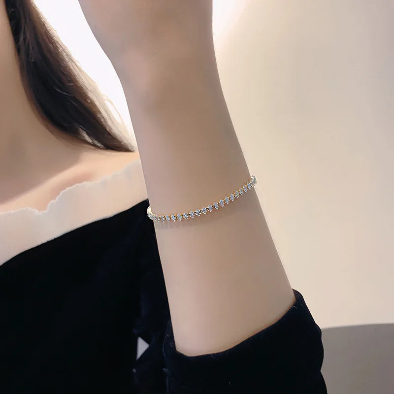 Crystal Rhinestone Geometric Chain